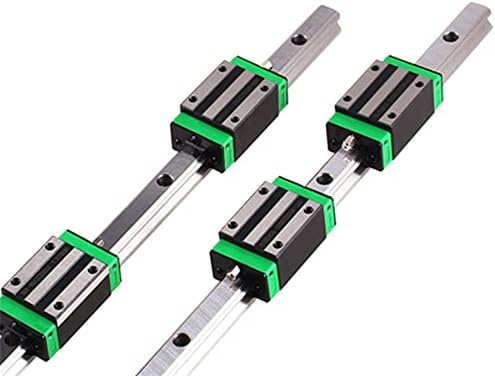 Linear Guide Rail 2 X HGR 15-400mm Linear Slide Rail + 4 X Bearing Blocks Linear Guideway Rail for DIY CNC Routers Lathes Mills