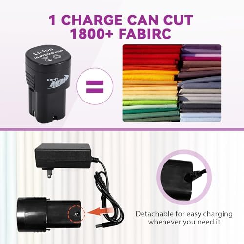 BAOSHISHAN Cordless & Rechargeable Electric Fabric Rotary, Adjustable Speed