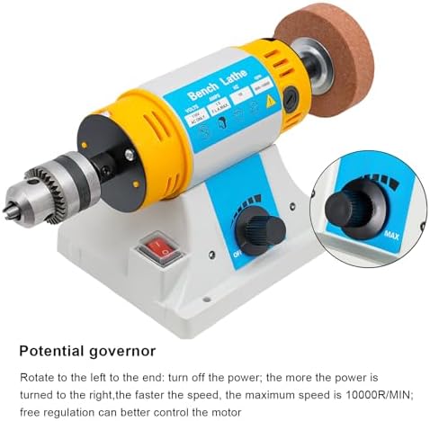 110V 320W Bench Buffer Polishing Machine, Multi-Function Benchtop Polisher Grinder with Drill Chuck, Mini Table Saw for Jewelry, Wood, Dental, Amber, Metal, 800-10000rpm/min