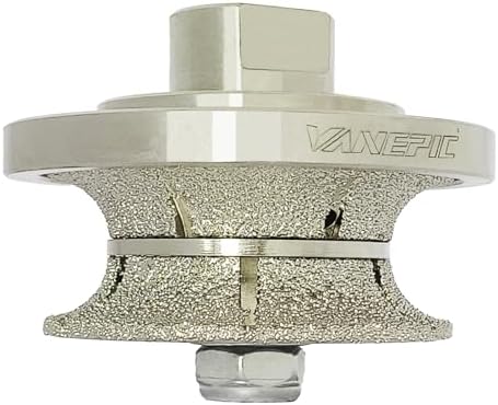 V20 Diamond Full Bullnose Profile Wheel Diamond Hand Profiler Router Bit Wheel Vacuum Brazed with 5/8-11 Thread for Grinder Polisher Granite Marble Concrete and Countertop Edge Shaping
