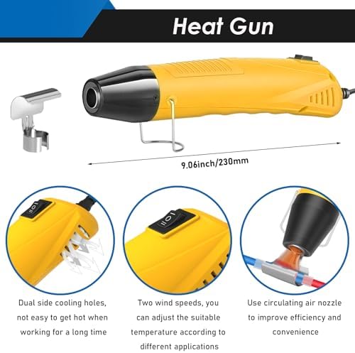 532Pcs Heat Gun for Shrink Tubing, Solder Seal Wire Connectors & Heat Shrink Tubing Kit, 26-6 AWG Waterproof Heat Shrink Wire Connectors with Mini Heat Gun for Marine Electrical