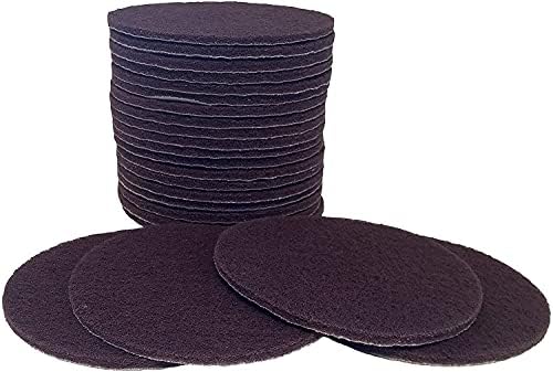 STARCKE Premium 6 Inch Non Woven Surface Conditioning Discs - for Dry Sanding Countertops, Auto Body Repair, Marine, Paint, Plastics, Metal and Fiberglass (50 Pack, Maroon - Very Fine)