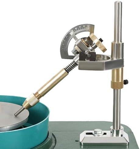 Gemstone Facer 2800RPM Gemstone Grinder Gemstone Grinder Polisher Polishing Machine Robotic Milling Tool Gemstone Cutting Tool 180W with 6-inch Polishing Disc (Green)