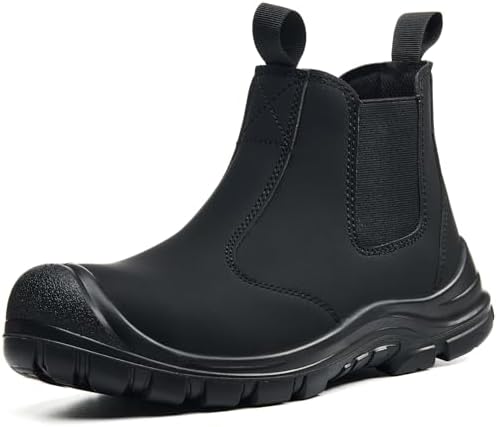 Steel Toe Boots for Men & Women,Slip On Work Boots for Construction