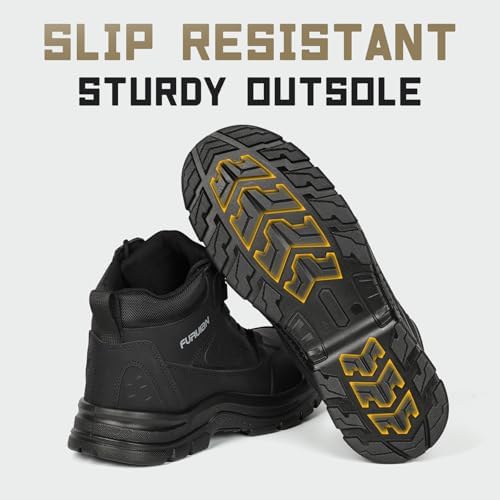 Furuian Steel Toe Boots for Men Women Lightweight Work Boots Pioneer Series