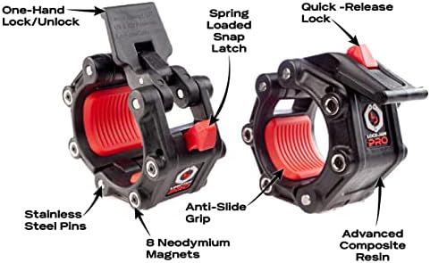 Lock-Jaw PRO 2 Magnetic Barbell Collars/Clamps, 2"/50mm Olympic Bars