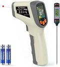 Tilswall Infrared Thermometer, Laser Temperature Gun -58°F~1112°F,Off-White