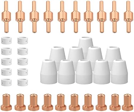 Reboot 60A Plasma Cutter Dual Voltage 120V/240V with 40pcs Consumables fits CUT40 CUT50 Extended Long Tips Electrodes