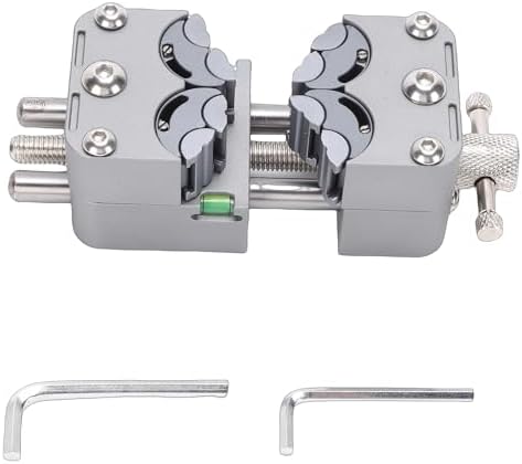 Hilitand Fractal Vise 304 Stainless Steel Mini Bench Vise with Multi Jaw Design 0.1mm Micro Adjustment and Non Slip Silicone Base for Electronics Repair Crafts Metalworking (Stainless Steel Chuck)