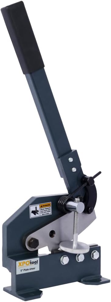 Metal Shears, Heavy-Duty Sheet Metal Cutter for Industrial Use, Hand Plate Shear, High Carbon Steel Blade, Effortless Cutting, Shrinker Stretcher Compatible, Workbench Mountable (5-Inch)