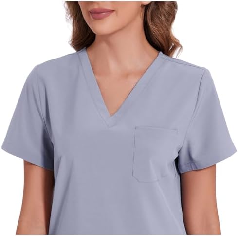 COZYFIT Scrubs for Women Set - Stretch V-Neck & Jogger Pant with 9 Pockets