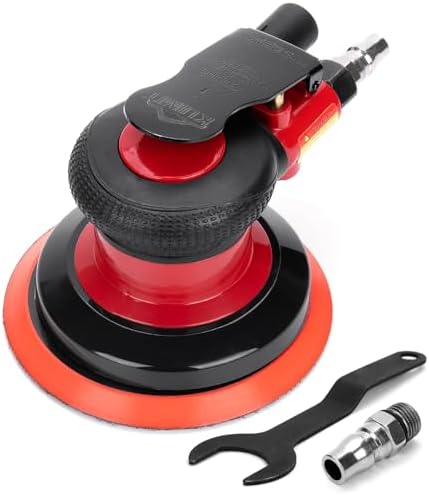 Professional 5" Dual Action Random Orbit Air Sander, Pneumatic Palm Sander, Low Vibration, Heavy Duty