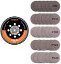MAXXT 6" Hook & Loop DA Sander Backing Plate Pad 30 Sandpaper, Dual-Action Random Orbital Sanding Pad - Low Profile Edge, Medium Density - for MAXXT Brushless Orbit Sander R7303&R7304