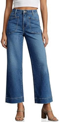 Cicy Bell Womens Cropped Wide Leg Jeans High Waisted Baggy Denim Ankle Pant