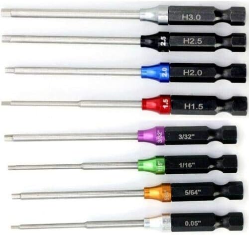 Powerhobby Standard + Metric RC Hex Driver 1/4" Power Tool Tip Set Combo