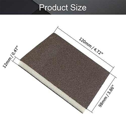 Utoolmart Sanding Sponge Sanding Blocks, 100 Grit Wet Dry Sandpaper Sponge, Washable and Reusable Sand Sponge Kit, for Kitchen Cookware Cleaning and Rust Removal of Rusted Metal, Grey, 12 Pcs