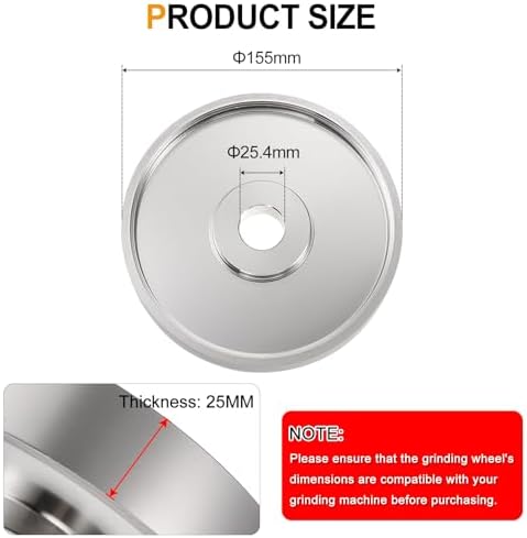 HARFINGTON Diamond Lapidary Wheel 6 Inch x 1 Inch Arbor Hole 1500 Grit Grinding Wheels for Stone, Marble, Glass, Ceramics, Crystal, Carbide, Steel