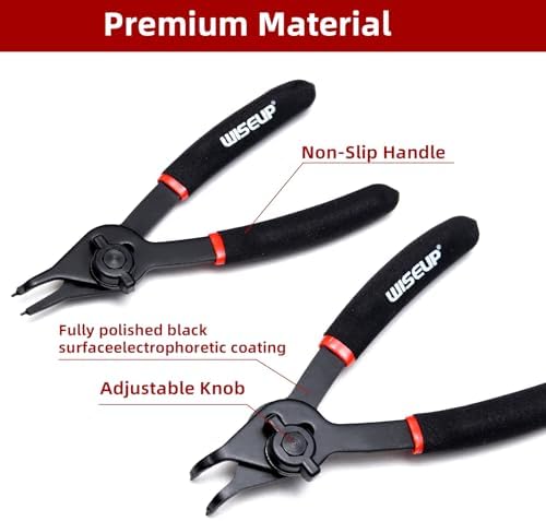 WISEUP 12 Pcs Snap Ring Pliers Set, Heavy Duty Circlip Pliers Kit tool