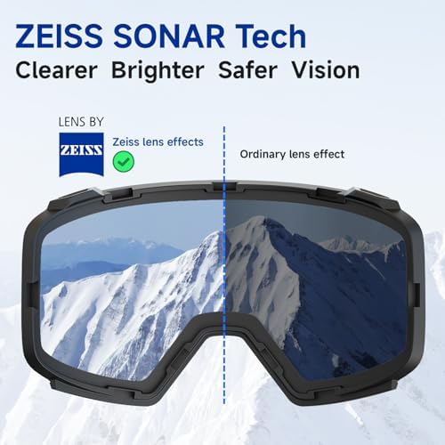 Multifunctional Smart Wireless Ski Goggles with Walkie-Talkie, Anti-Fog Zeiss Lens, Music & Call Function