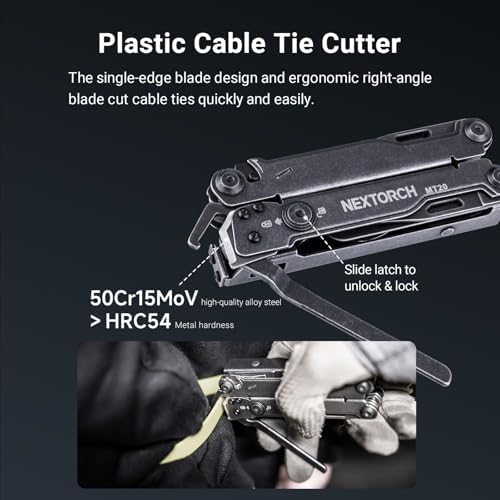 NEXTORCH PIONEER 14-IN-1 Multi-tools Full-Size,Versatile Multi-tool Set with Scissors Needle Nose Pliers Pocket Clip Multi-tool (STONE WASHED FINISH)