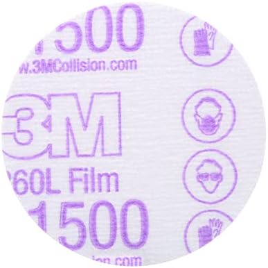 3M Hookit Finishing Film Abrasive Disc, 260L, 00907, 3 in, P1500