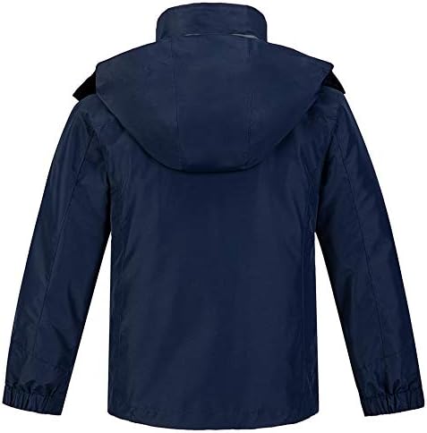 wantdo Boys' 3-in-1 Ski Jacket Fleece-Lined Winter Coat Hooded Raincoat