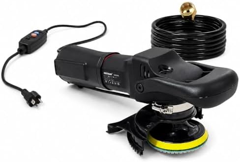 Professional Wet Concrete Polisher, High-Torque 1100W Variable Speed Water-Fed Wet Grinder with Diamond Cup Wheel & 7PCS Pads for Granite, Marble & Countertop Restoration