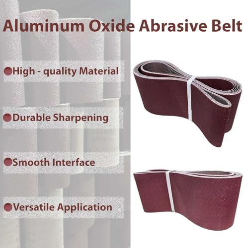 6x108 Inch 8Pcs Sanding Belts Assortment, 80/100/120/150 Grit Mix, Aluminum Oxide Belt Sander Accessories for Wood & Metal(8, 6x108 in-Mixed Grit)