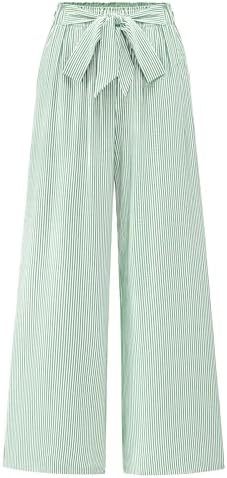 BTFBM Striped Palazzo Pants for Women Fall 2026 Wide Leg Dress Work Pants