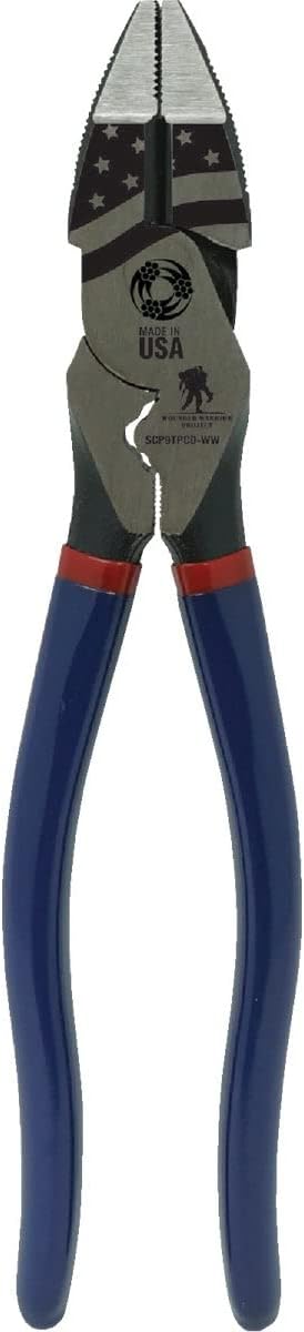Southwire Side Cutting Crimper Pliers Tool - Multi-Purpose Design with Fish Tape Puller & Reamer - Forged American Steel - High-Leverage Build - 9-Inch Length