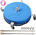17" Pressure Washer Surface Cleaner with 4 Wheels, Coated Blue Stainless Steel Power Washer Surface Cleaner for Driveway Sidewalk, 1/4" Quick Connector, 2 Extension Wand, 4000 PSI