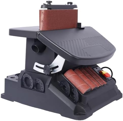 Vertical Oscillating Spindle Sander & Belt Sander, 2 in 1 Combination Woodworking Machine with Dual-Action Functionality