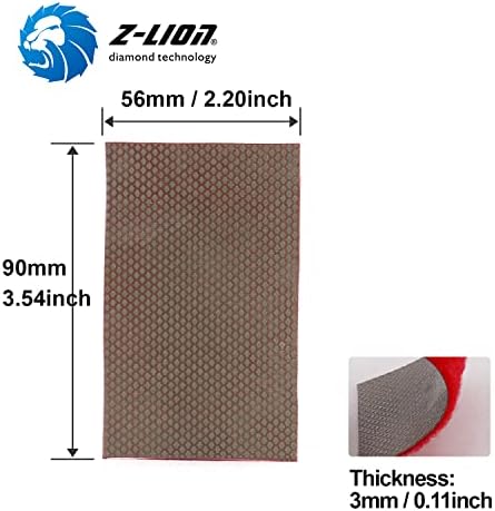 Z-Lion Diamond Abrasive Paper Sheets 400 Grit Diamond Sandpaper Nylon Back for Grinding Stone Glass Ceramic(1 Pcs)