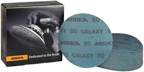 Mirka Galaxy Sandpaper 6 inch Grit 80 50 Discs Hook Loop