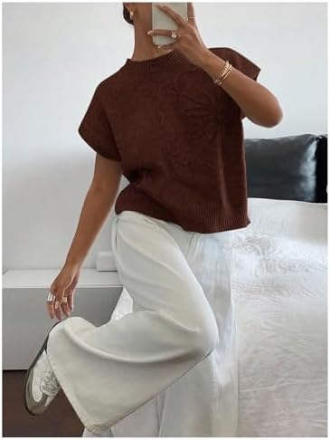 SOLY HUX Women's Short Sleeve Business Casual Sweater
