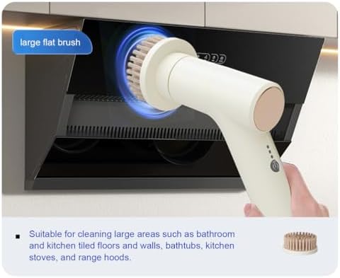 Electric Spin Scrubber, IPX5 Waterproof Power Shower Scrubber with Long Handle, 2 Speeds Cordless Cleaning Brush for Bathroom Bathtub,Telescopic Version