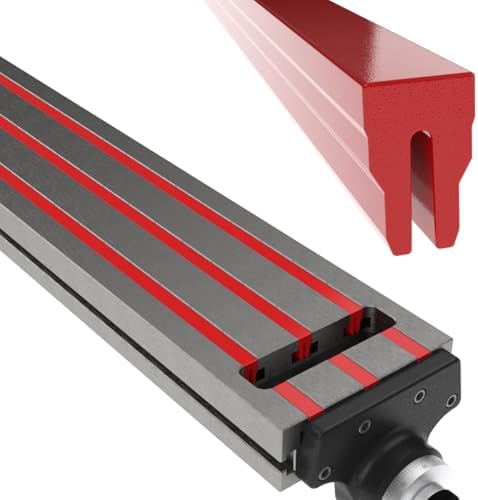 67-150 - 5/8" T-Slot Cover (Red), High‑Temp Silicone Rubber Extrusion 150", Coolant Resistant, Fits Manual and CNC Milling Machine Tables, Easy Cut‑to‑Length Installation