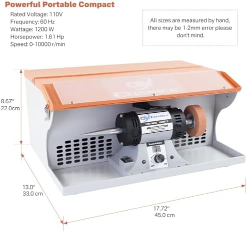 1200W Jewelry Polisher with Display Screen Variable Speed