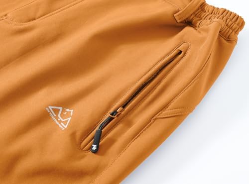 BASUDAM Men's Work Pants Softshell Winter Fleece Lined Insulated Outdoor