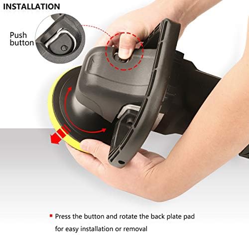 Buffer Polisher, SPTA 7 Inch 180mm Rotary Polisher Car Polisher Electric Polisher RO Polisher & Polishing Pads Set for Auto Buffing and Polishing