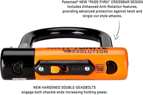 Kryptonite Evolution Standard Bike U-Lock, 14mm Steel Shackle & 3 Keys