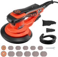VEVOR 5 & 6-Inch Random Orbital Sander 400W Brushless Orbital Sander, 4000-10000RPM 7 Speeds Electric Palm Sanders with 20PCS Sandpapers, Dust Bag & Vacuum Hose for Woodworking Detailing Sanding
