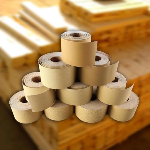 SPEEDWOX 100 Grit Sandpaper Roll Self Adhesive PSA Stickyback Sand Paper 2-3/4" Wide 10 Yard Long Sandpaper Sheets for Automotive & Woodworking Air File Long Board Sanders Metal Plastic Sanding Blocks