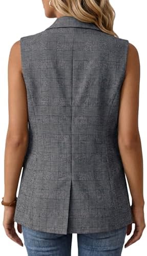 Mina Self Women's Sleeveless Vest Tops Open Front Lightweight Blazer Jacket