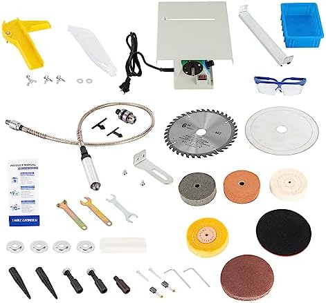 5-in-1 Mini Lapidary Saw,110V 750W Gem Jewelry Polishing Grinding Machine,800-10000rpm Adjustable Jewelry Making Bench Grinder Sander for Carving,Polishing