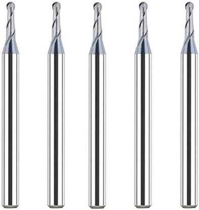 SpeTool 5Pc/Pack 1/16" Cutter Spiral End Mill 1/8" Shank for CNC Machine Milling Toos Router Bits