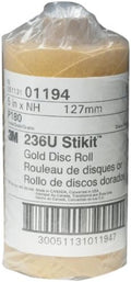 3M Stikit Gold Disc Roll 236U, 01194, 5 in, P180 Grade, 75 Discs Per Roll