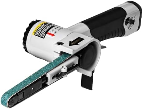 3/8" x 13"Air Belt Sander, Mini Belt Sander for Woodworking/Metal Working Handheld All Angle Grinder Belt Sander with 3 Belts (40/60/80#) Industrial Pneumatic Tool