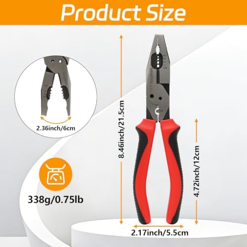 8.5" 7-in-1 Linesman Pliers, Heavy Duty Combination Pliers