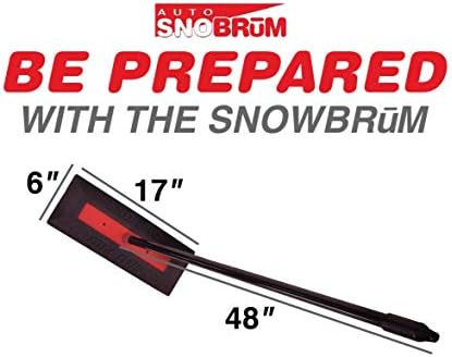 SNOBRUM SNO Pro, 48 Inch Handle - Professional Grade Vehicle Snow Broom and Snow Remover for Cars and Trucks - Made in The USA, Push-Broom Design - Non-Scratch Automotive Snow Removal - 6 Pack